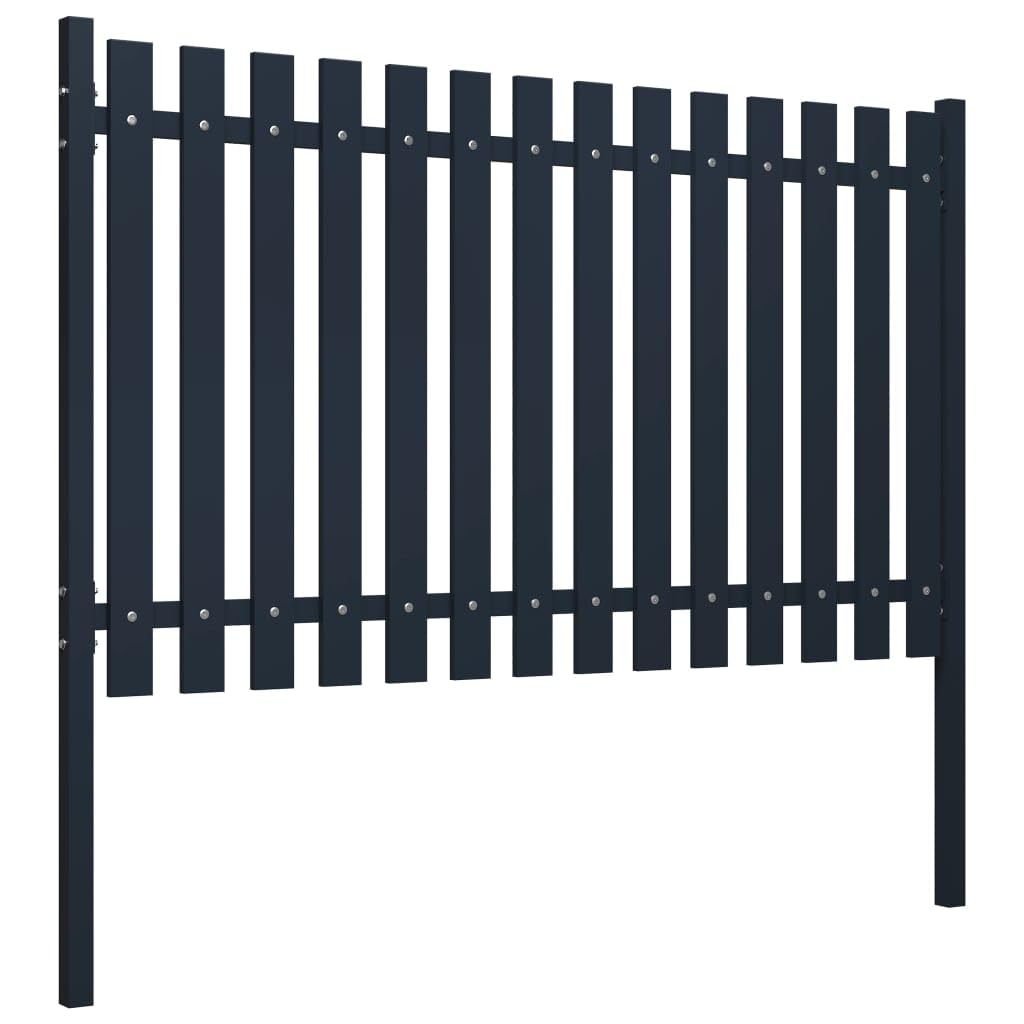 vidaXL Heim & Garten Zaunelement Anthrazit Stahl 174,5x100cm