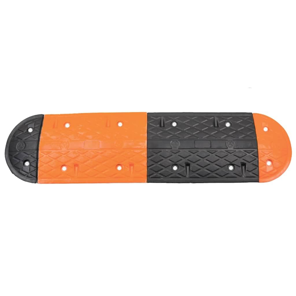 vidaXL Heim & Garten Bodenschwelle Gummi Gelb Schwarz 129cm