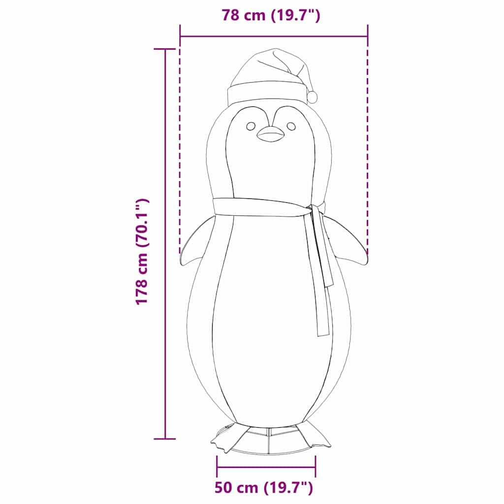 vidaXL Heim & Garten Schnee-Pinguin Figur 600 LED warmweiß 178cm