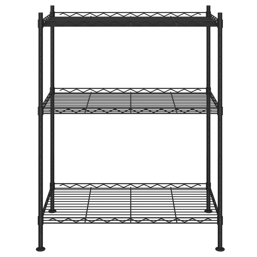 vidaXL Lagerregal Eisen schwarz 60x35x76cm 3 Böden
