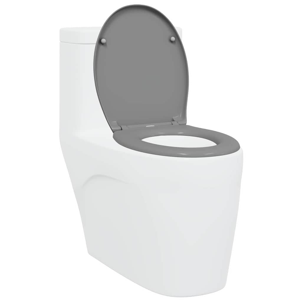 vidaXL Heimwerkerbedarf Toilettensitz Grau 47x37x4 cm Duroplast