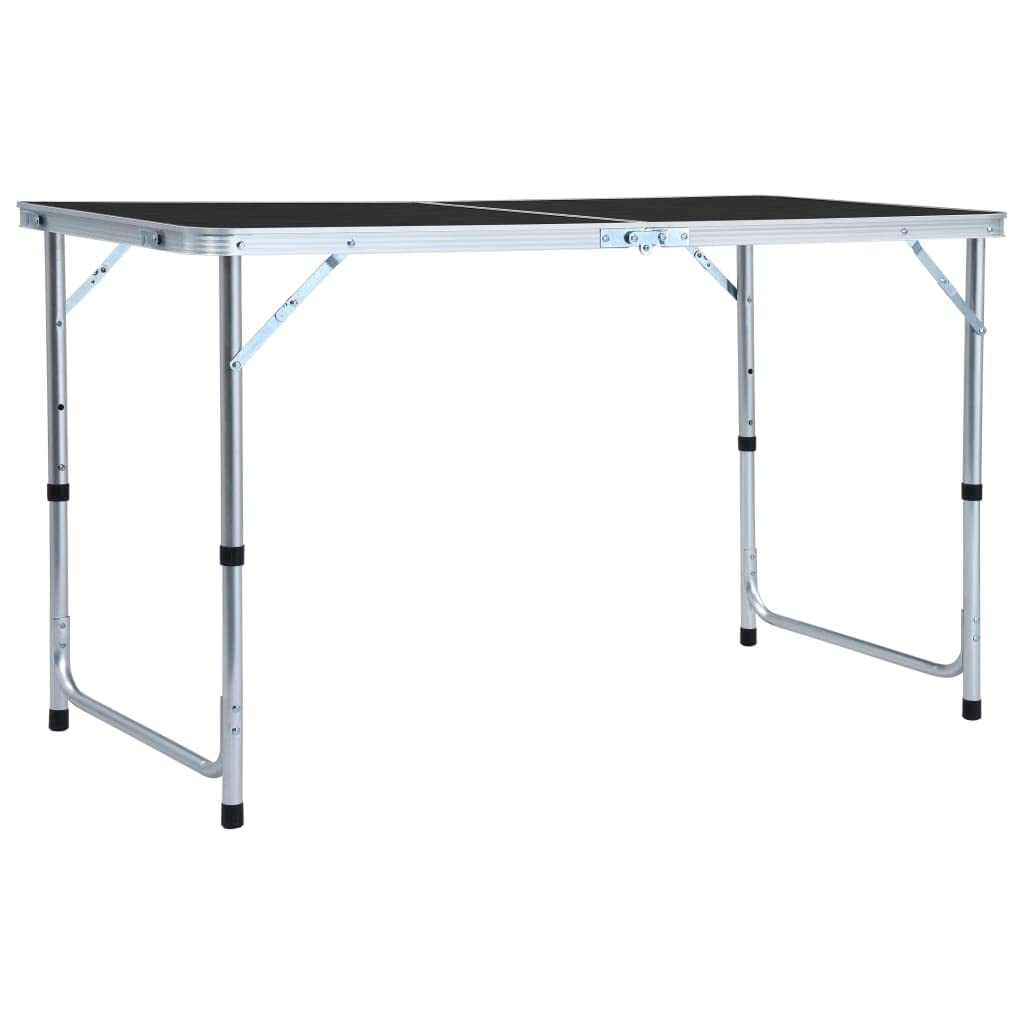 vidaXL Campingtisch klappbar 60x60 cm Koffertisch grau höhenverstellbar