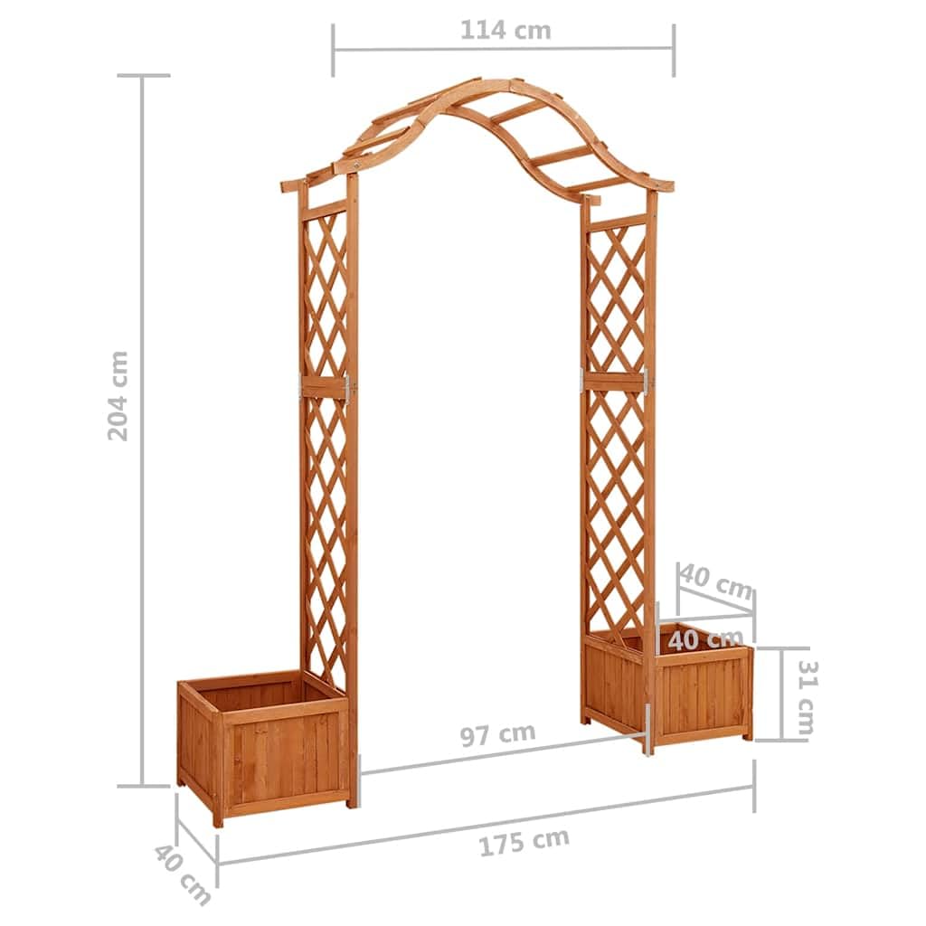 vidaXL Rosenbogen Tannenholz 175x40x204 cm Pergola braun