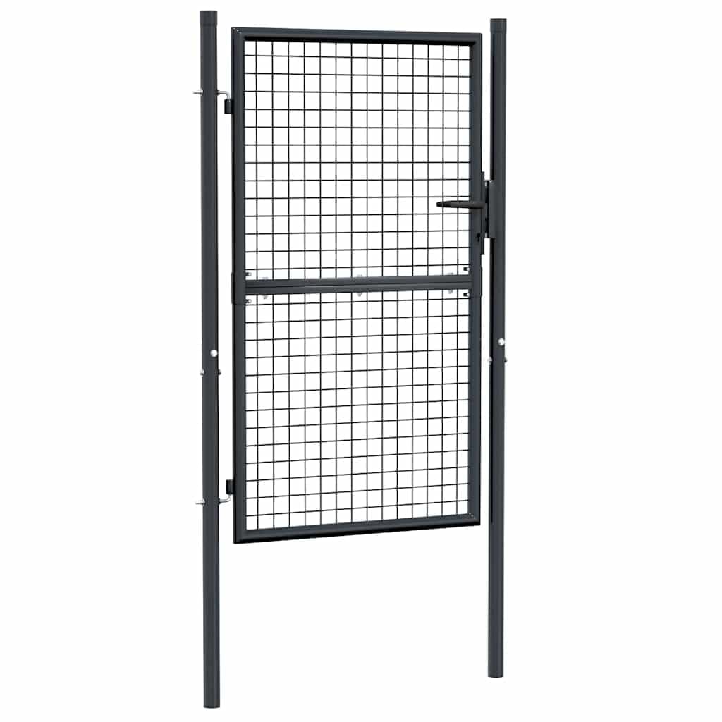 vidaXL Heim & Garten Gartentor 100x150 cm Grau Stahl