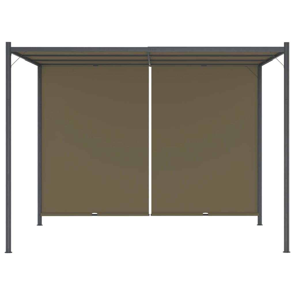 vidaXL Heim & Garten Pergola 3x3m Taupe Schiebedach Pavillon