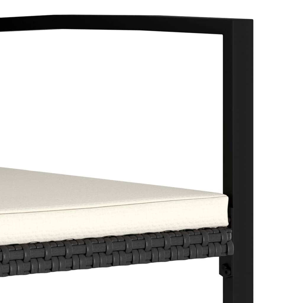 vidaXL Heim & Garten Garten-Essgruppe Rattan schwarz 3-tlg.