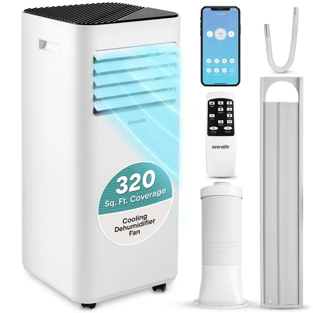 Serenelife Portable AC Klimagerät 10000 BTU Weiß Entfeuchter