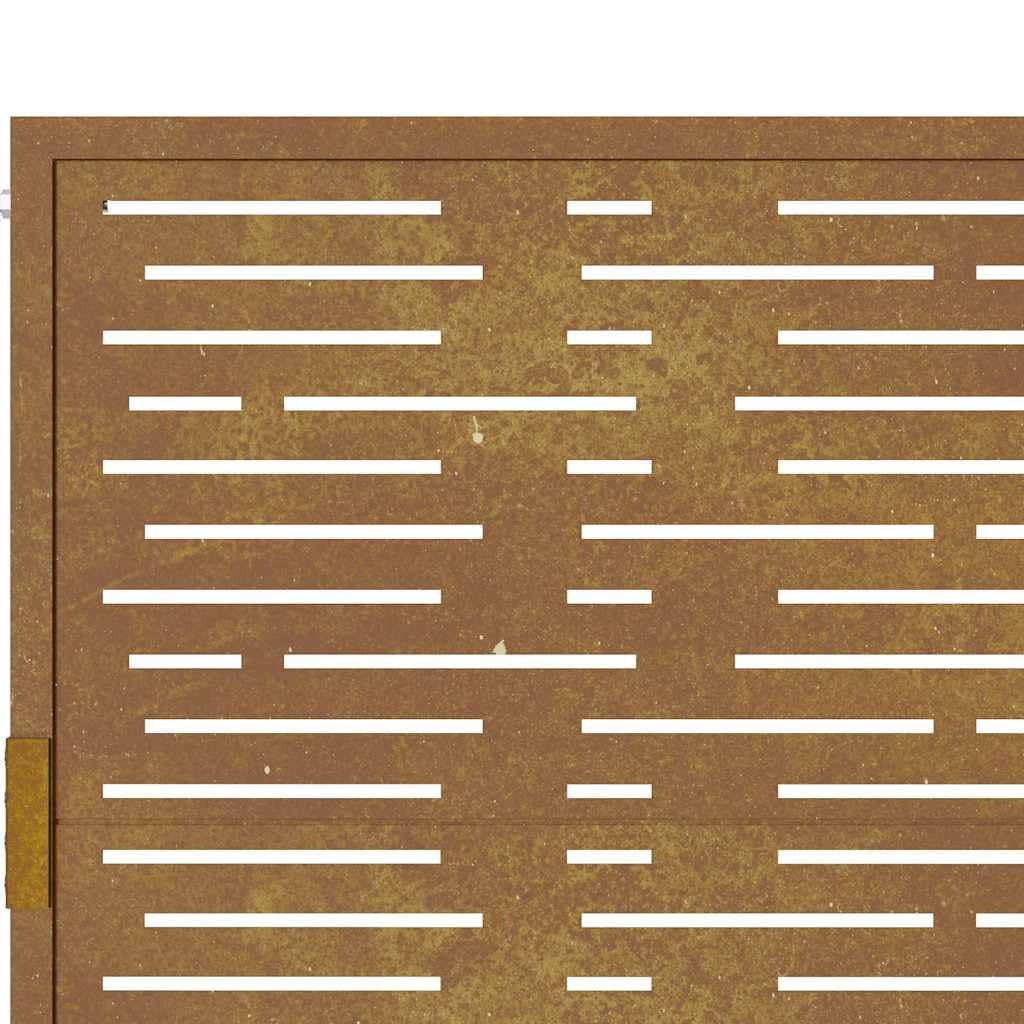 vidaXL Heim & Garten Gartentor Cortenstahl 100x125 cm Quadrat-Design