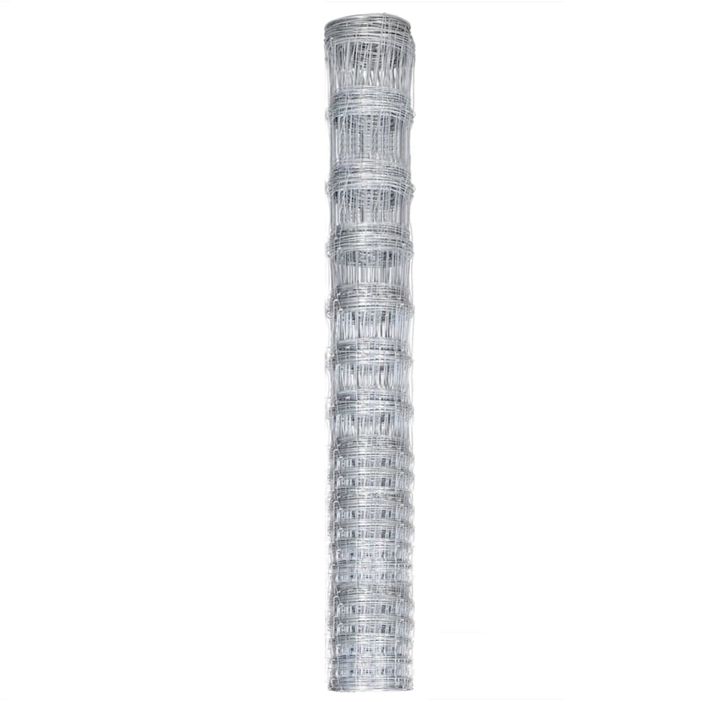 vidaXL Heim & Garten Gartenzaun 50x1,5m Silber Stahl verzinkt
