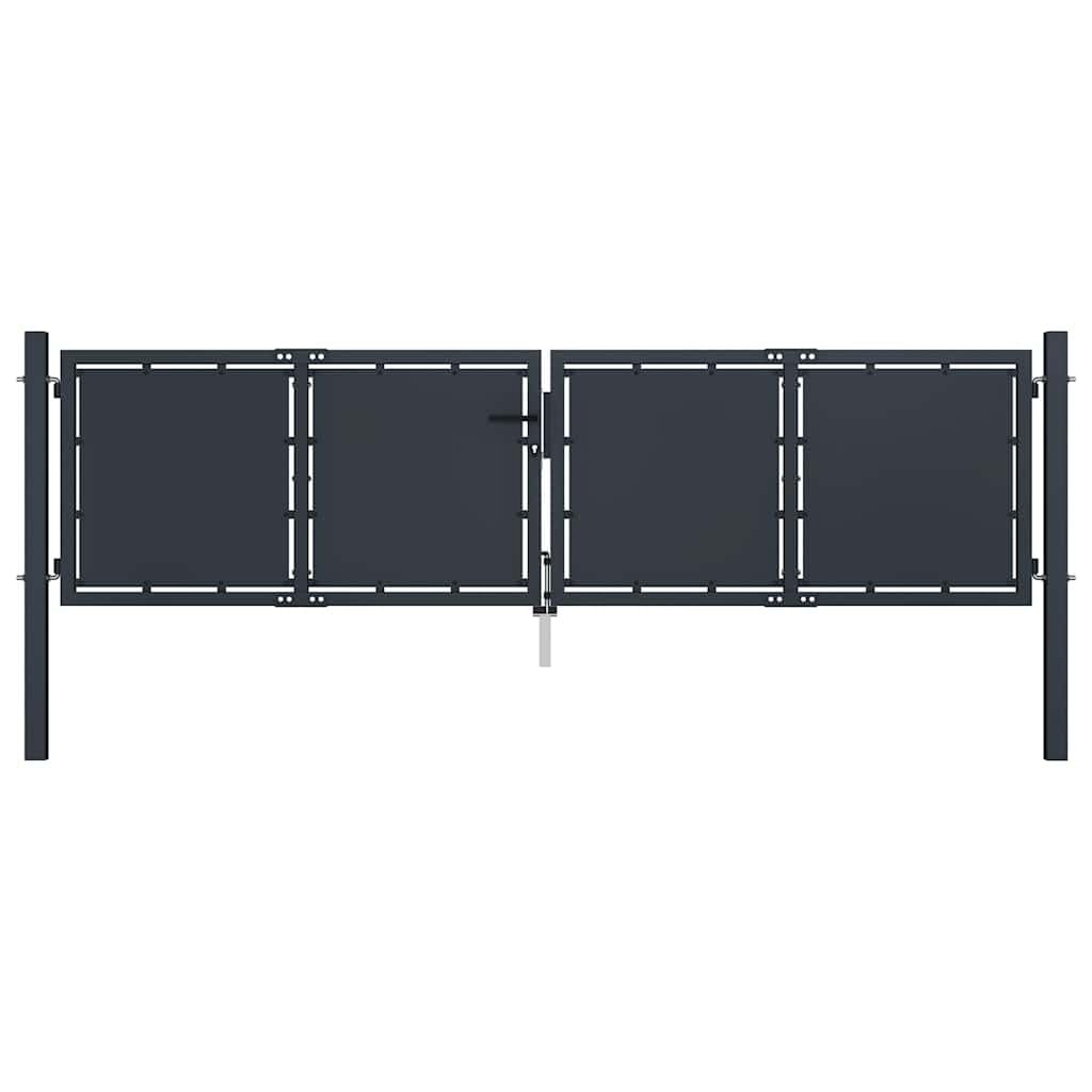 vidaXL Gartentor Doppeltor Stahl Anthrazit 300x125 cm