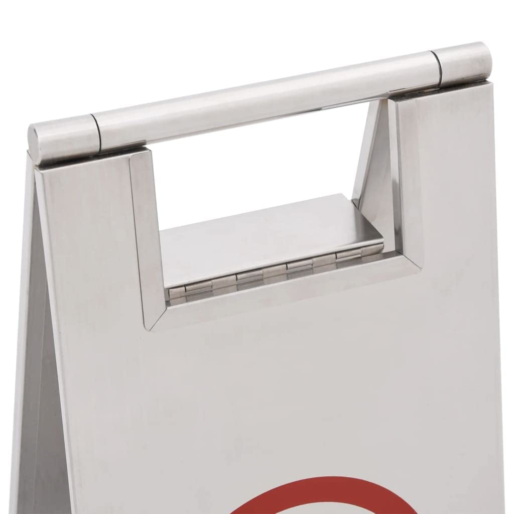 vidaXL Warnschild Parkschild Aufsteller Edelstahl Silber 58cm