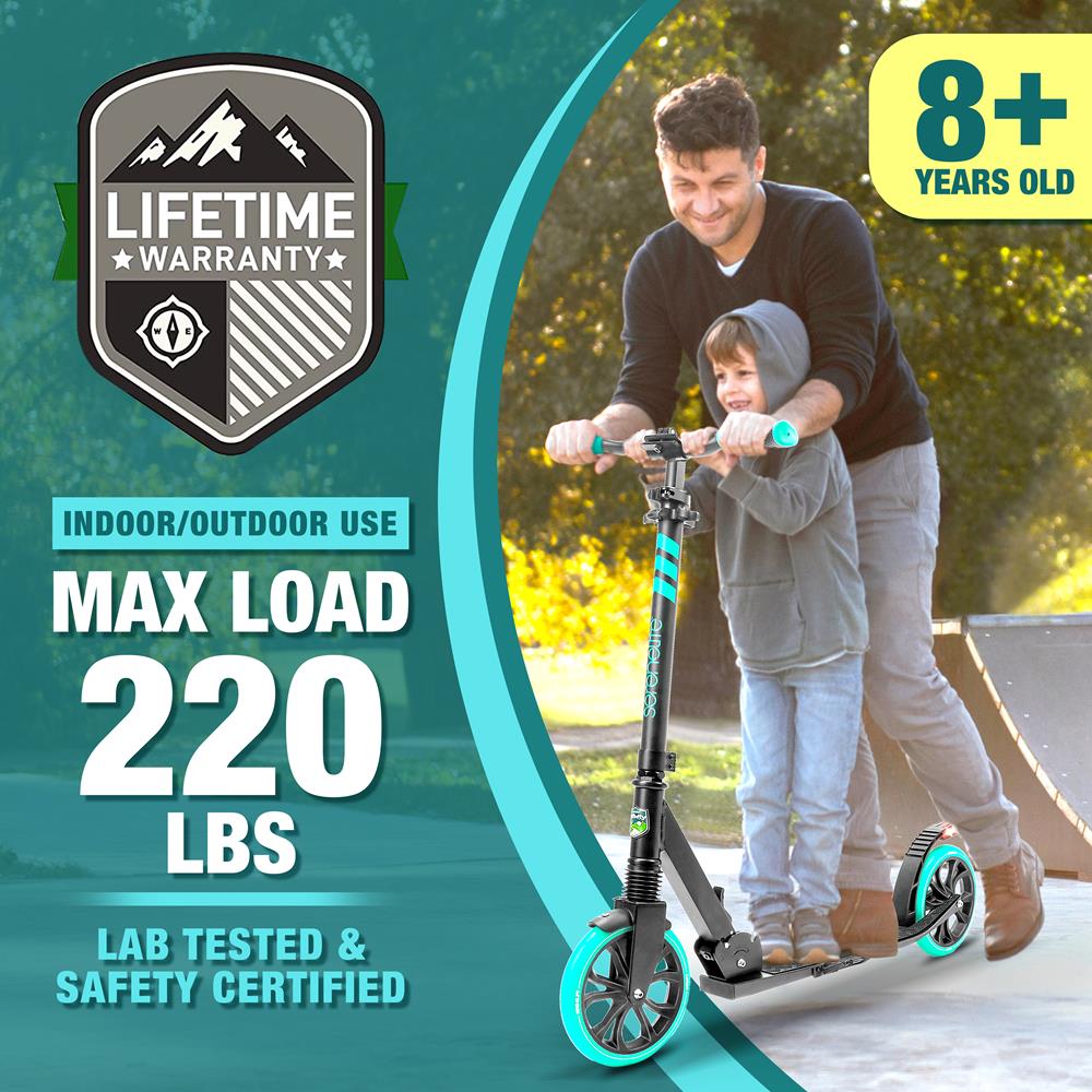 Serenelife Scooters Kickscooter Aqua Alu-Deck 8 Zoll klappbar