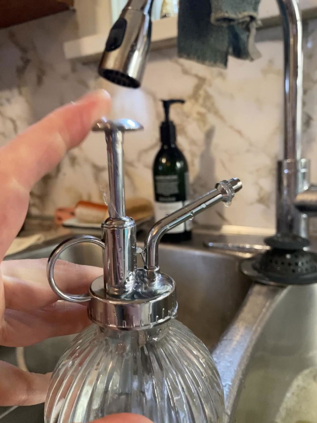 Kikkerland Home Pflanzensprüher Glas Mister mit Pumpe