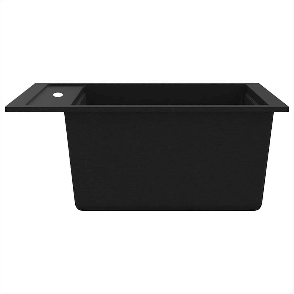 vidaXL Granitspüle Einzelbecken Schwarz 78x50x31 cm kratzfest