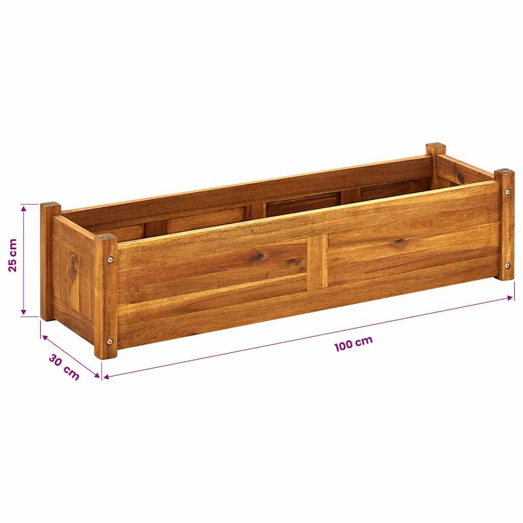 vidaXL Heim & Garten Hochbeet Akazienholz 100x30x25 cm