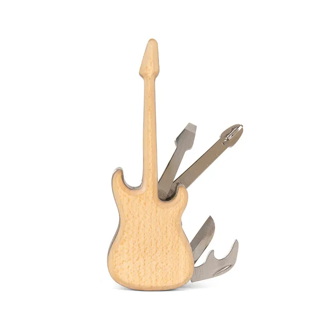 Kikkerland Guitar Multi-Tool Buche Edelstahl 3-teilig