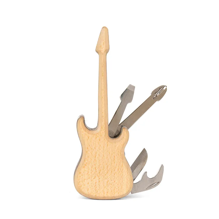 Kikkerland Guitar Multi-Tool Buche Edelstahl 3-teilig