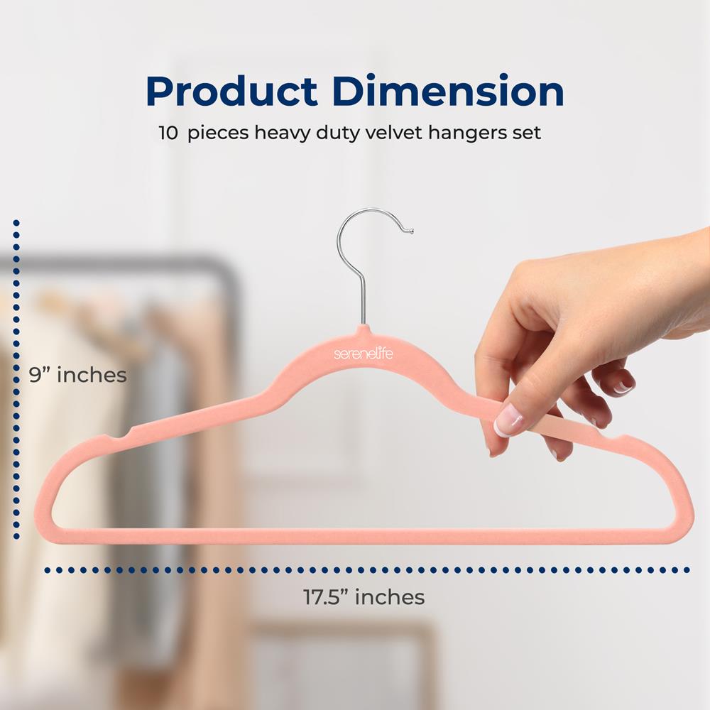 Serenelife Storage Kleiderbügel pink Samt 10er Pack