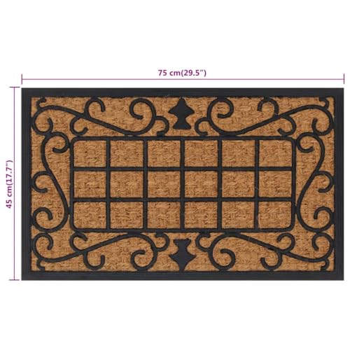 vidaXL Fußmatte 45x75 cm Gummi Kokosfaser Türmatte