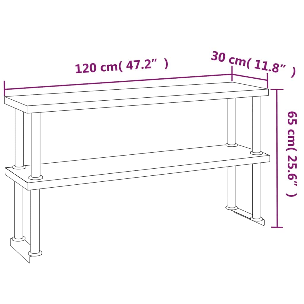 vidaXL Heim & Garten Küchen-Arbeitstisch 120x60x145 Edelstahl