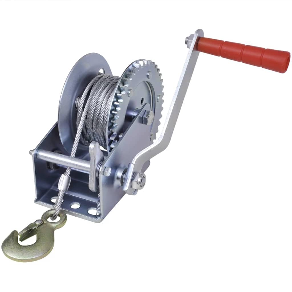 vidaXL Handseilwinde 1130 kg Seilwinde 10 m Eisen 2-Gang