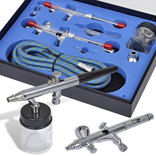 vidaXL Airbrush-Set mit 2 Pistolen Spritzpistolen