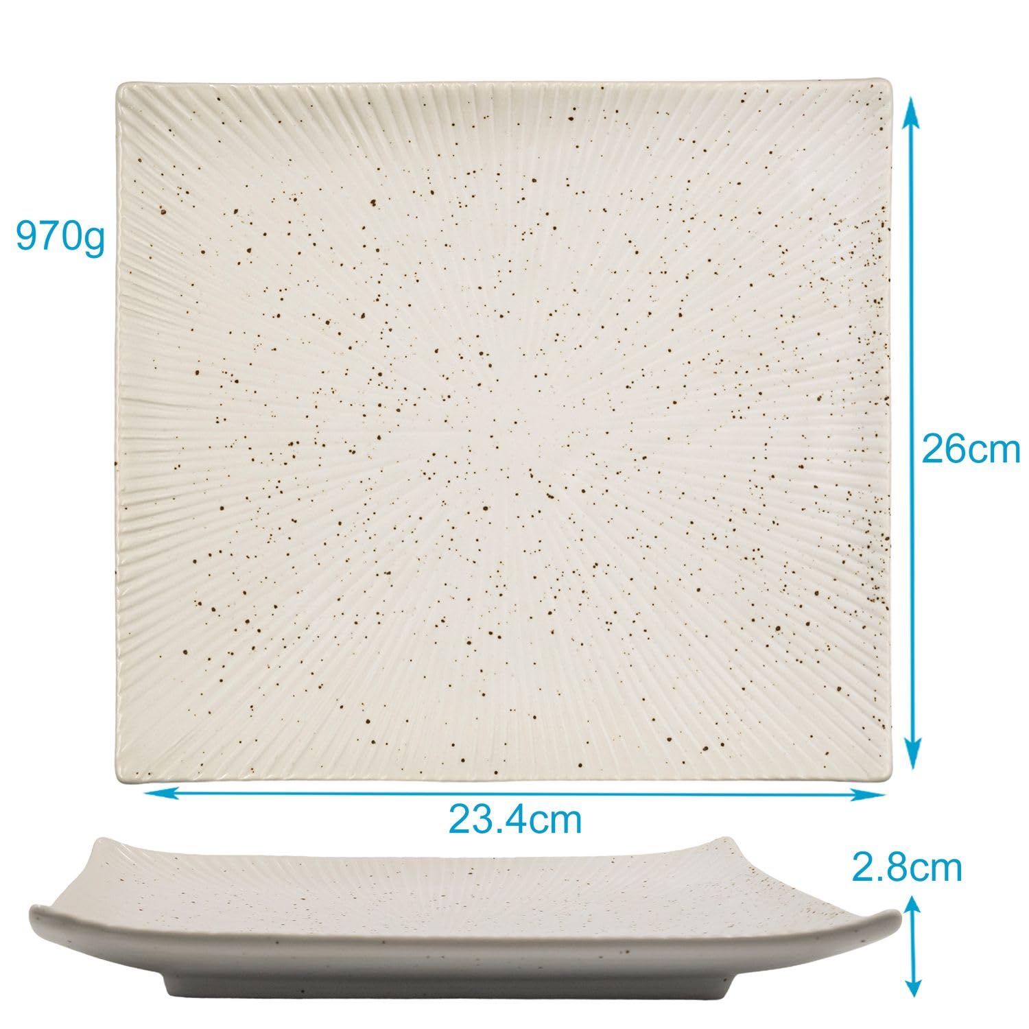 Intirilife Sushi Platte Weiß Porzellan 26 cm 1 Teller