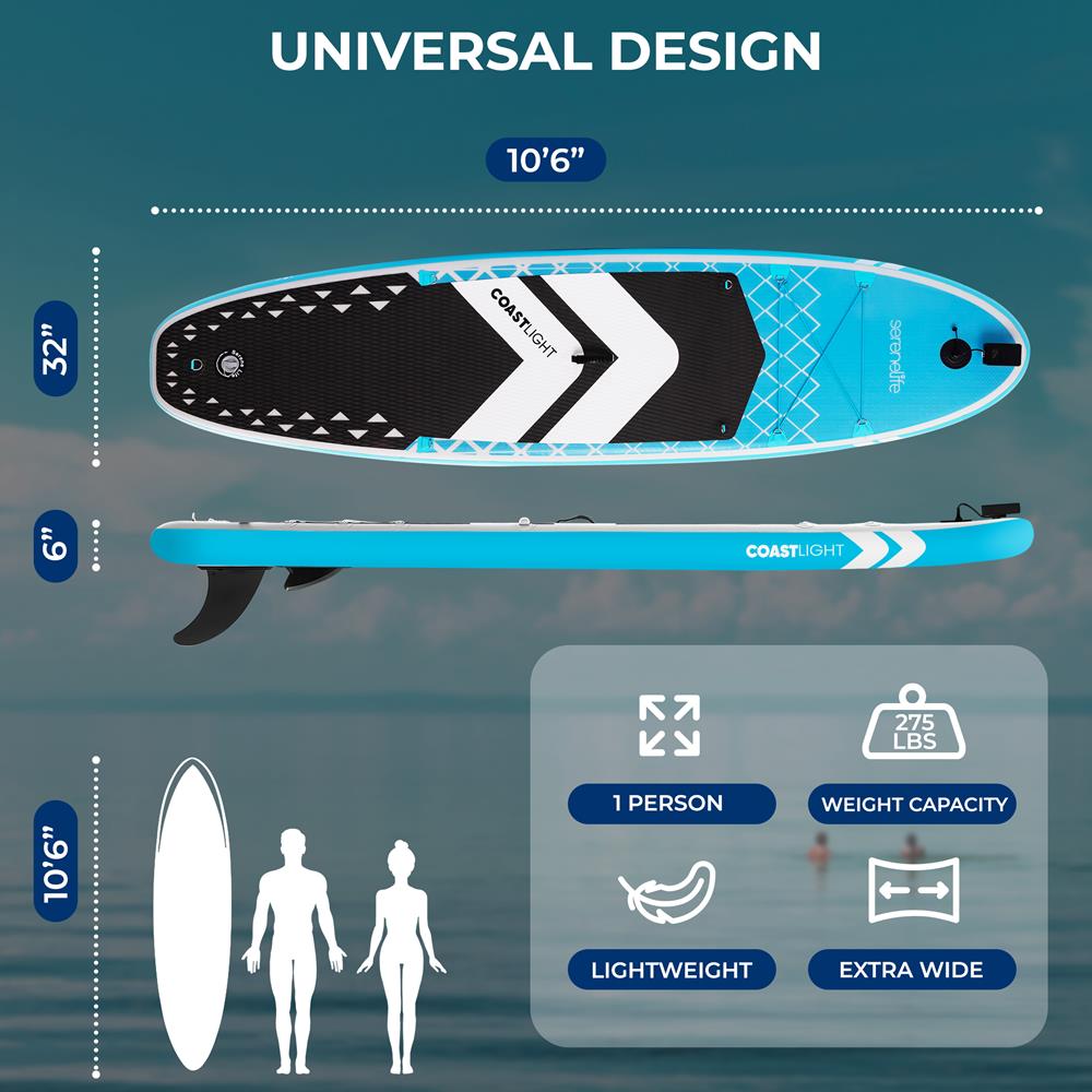 Serenelife SUP Board aufblasbar 320 cm LED Komplettset