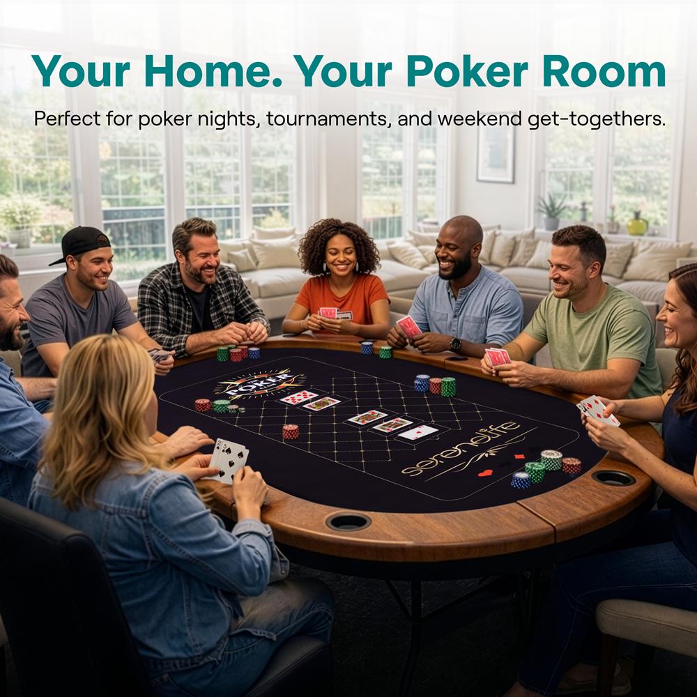 Serenelife Game Tables Pokertisch 10 Personen 213x107cm klappbar