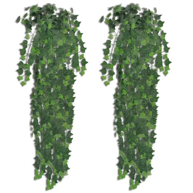 vidaXL Heim & Garten Künstlicher Efeu Grün 90cm 2 Stück