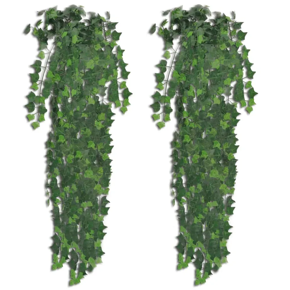 vidaXL Heim & Garten Künstlicher Efeu Grün 90cm 2 Stück