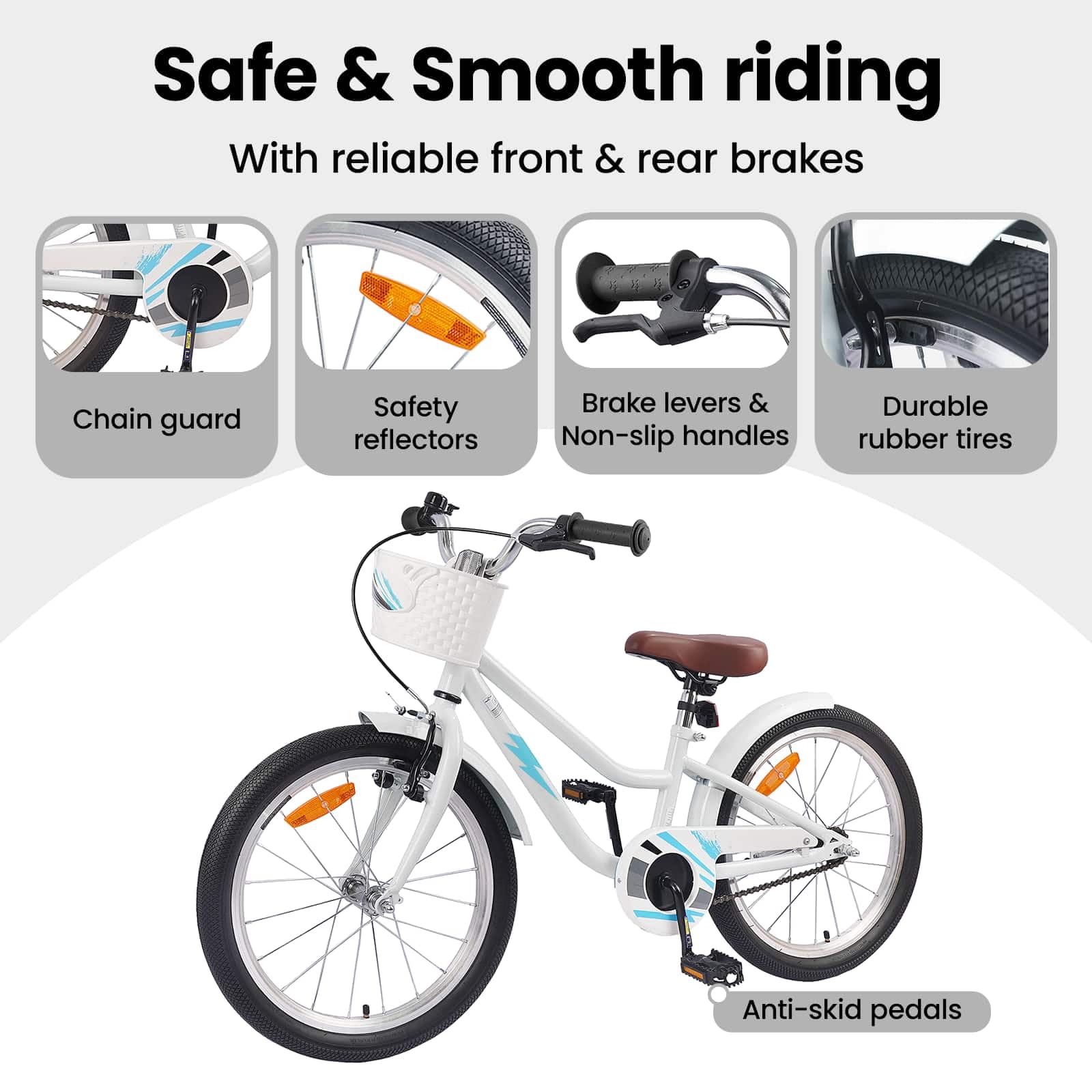 vidaXL Sport Kinderfahrrad Stahlrahmen verstellbar Sattel