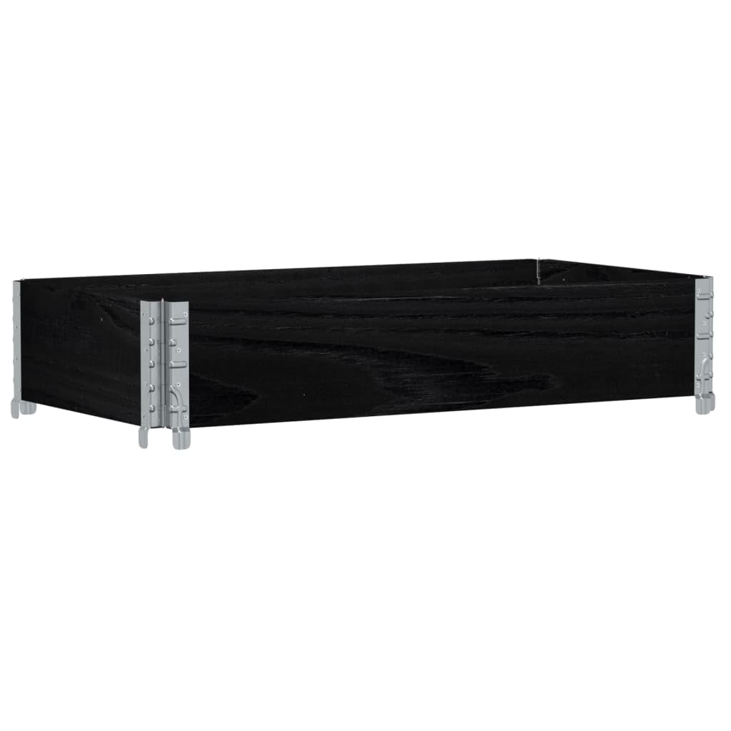 vidaXL Paletten-Aufsatzrahmen Schwarz 100x50 cm Kiefer Holz