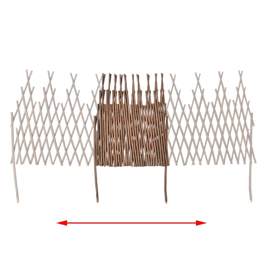 vidaXL Spalierzaun Weide 5-tlg 170x37 cm Gartenzaun braun