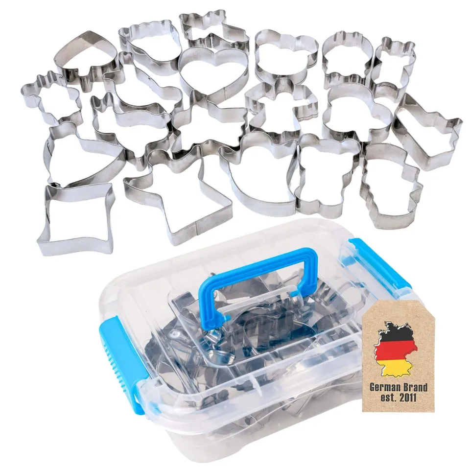 Intirilife Küche Ausstechformen 20er-Set Edelstahl Box