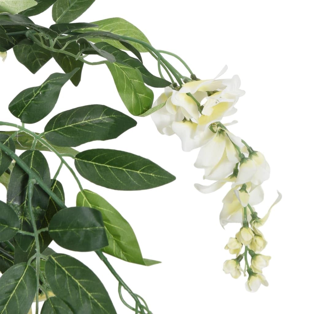 vidaXL Glyzinienbaum Künstlich 80 cm Grün Weiß Topf