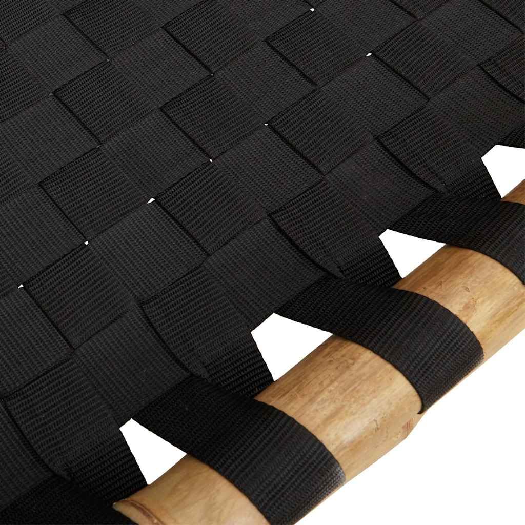 vidaXL Heim & Garten Sonnenliege Bambus Schwarz 55x200x30 cm