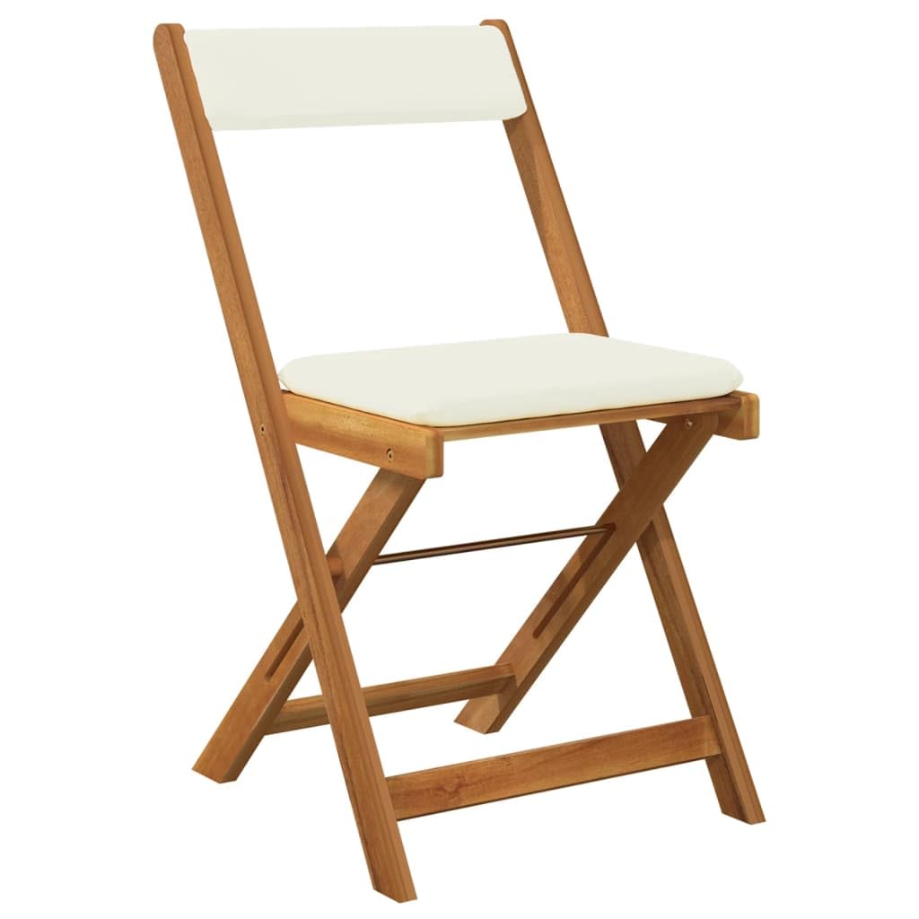 vidaXL Bistro-Set 3-tlg Akazie Klappbar mit Kissen Gartenmöbel