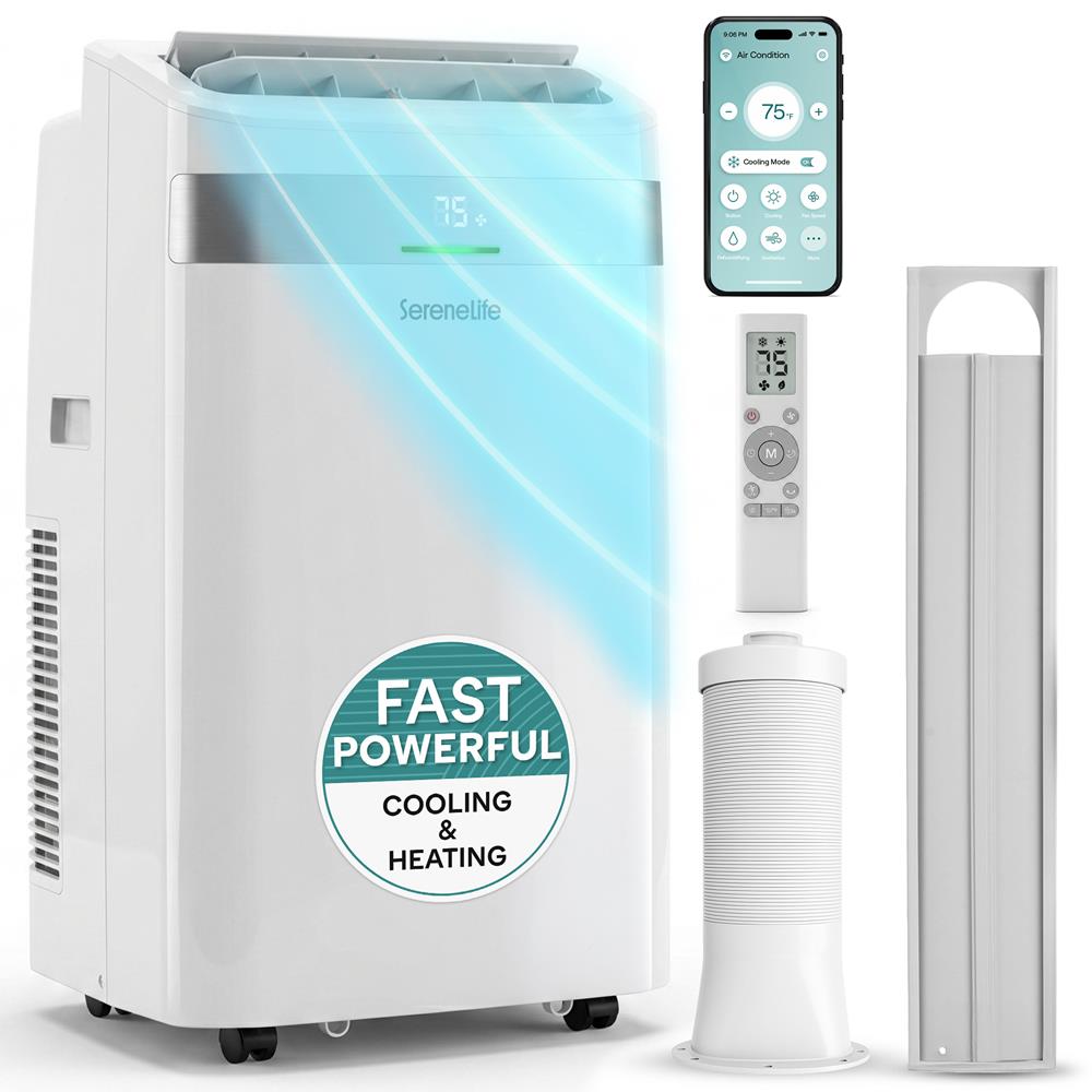 Serenelife Portable AC Klimagerät 9500 BTU WiFi Weiß Heizen