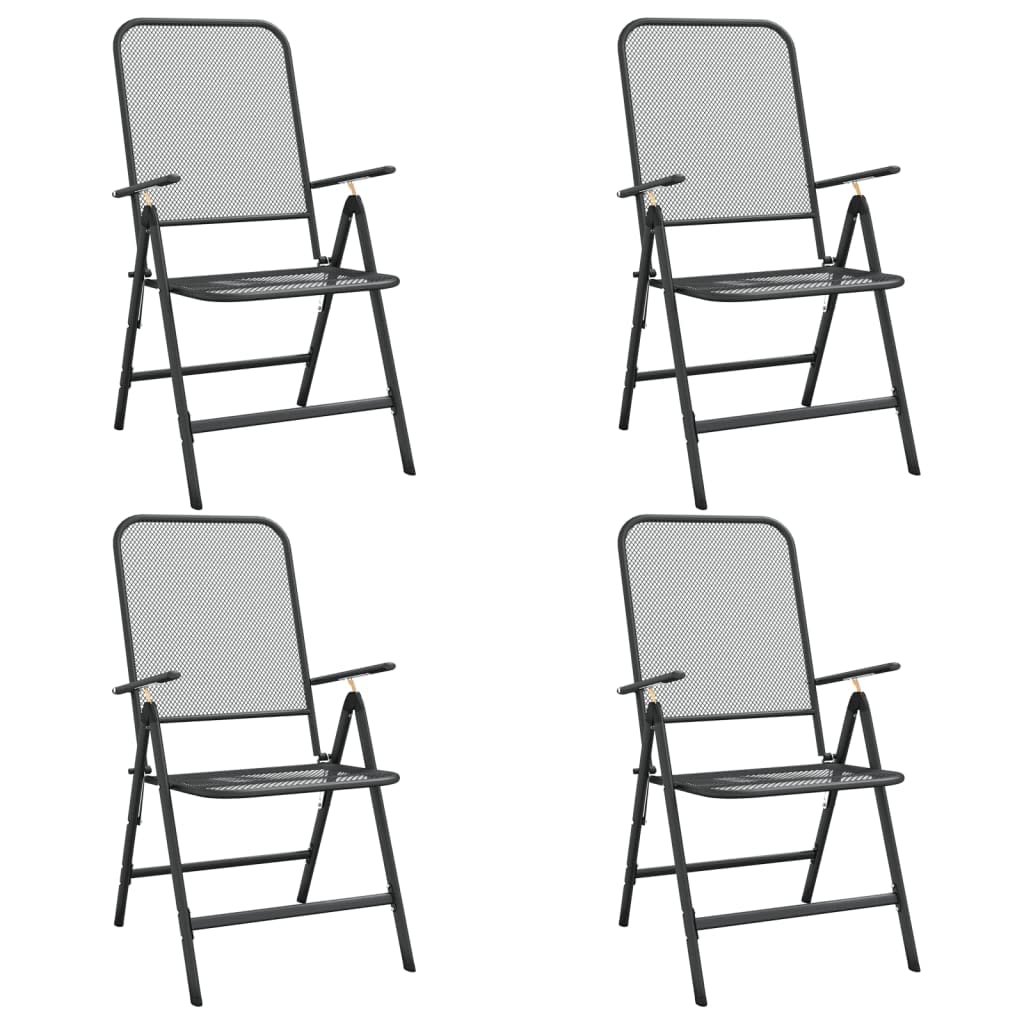 vidaXL Garten Essgruppe 5-tlg klappbar Sitzgruppe anthrazit Metall