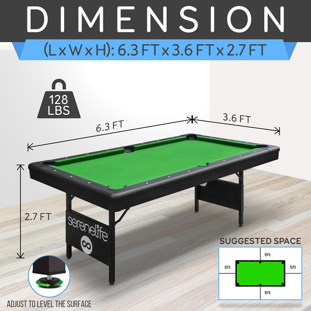Serenelife Game Tables Billardtisch klappbar 6-ft mit Zubehör