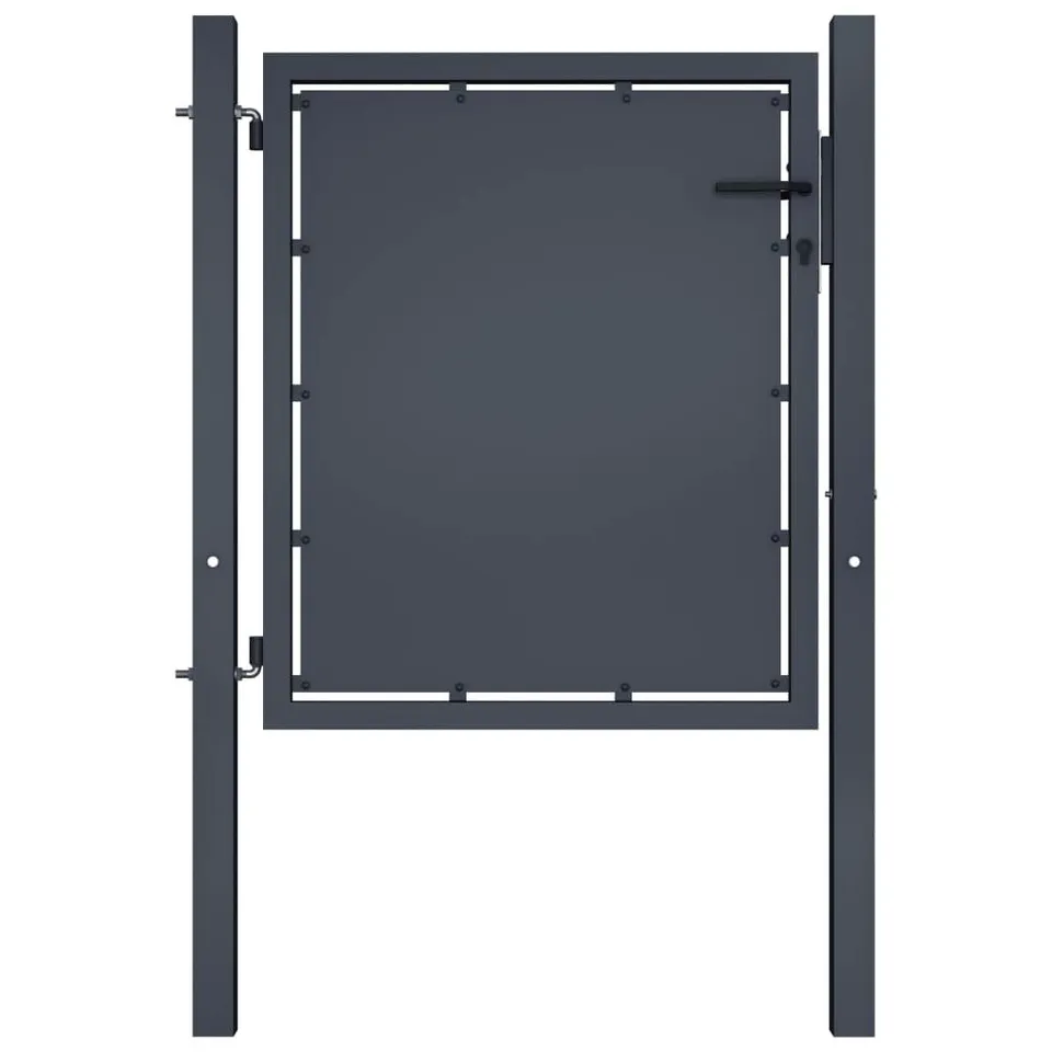 vidaXL Gartentor Stahl 100x100 cm Anthrazit mit Schloss