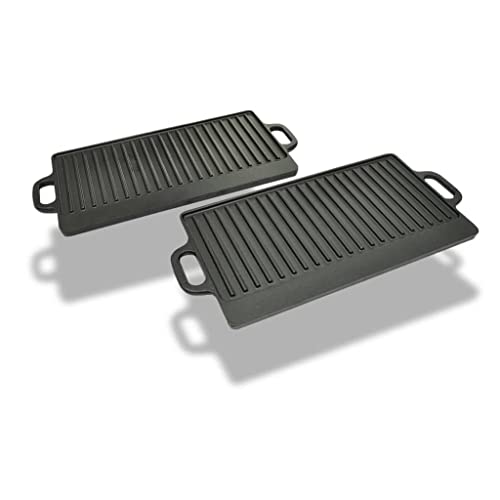 vidaXL Heim & Garten Grillplatte Wendeplatte Gusseisen 38x23 2 Stk