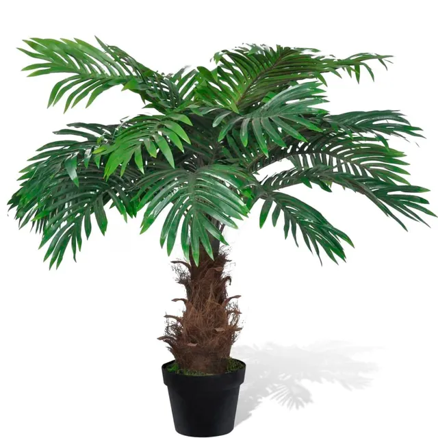 vidaXL Kunstpalme Cycas 80 cm mit Topf Kunstpflanze