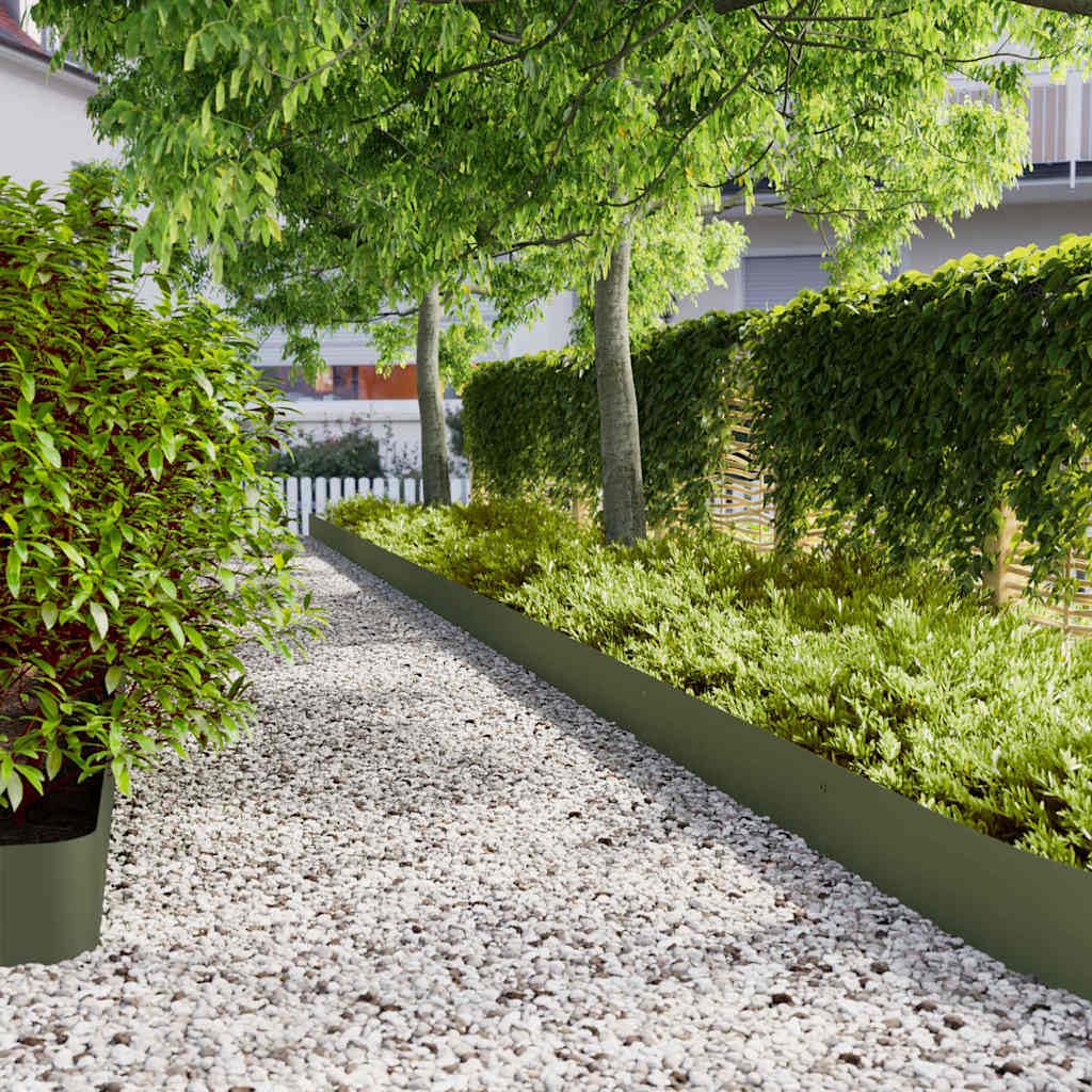 vidaXL Heim & Garten Rasenkanten 20x103 cm Olivgrün 10 Stück