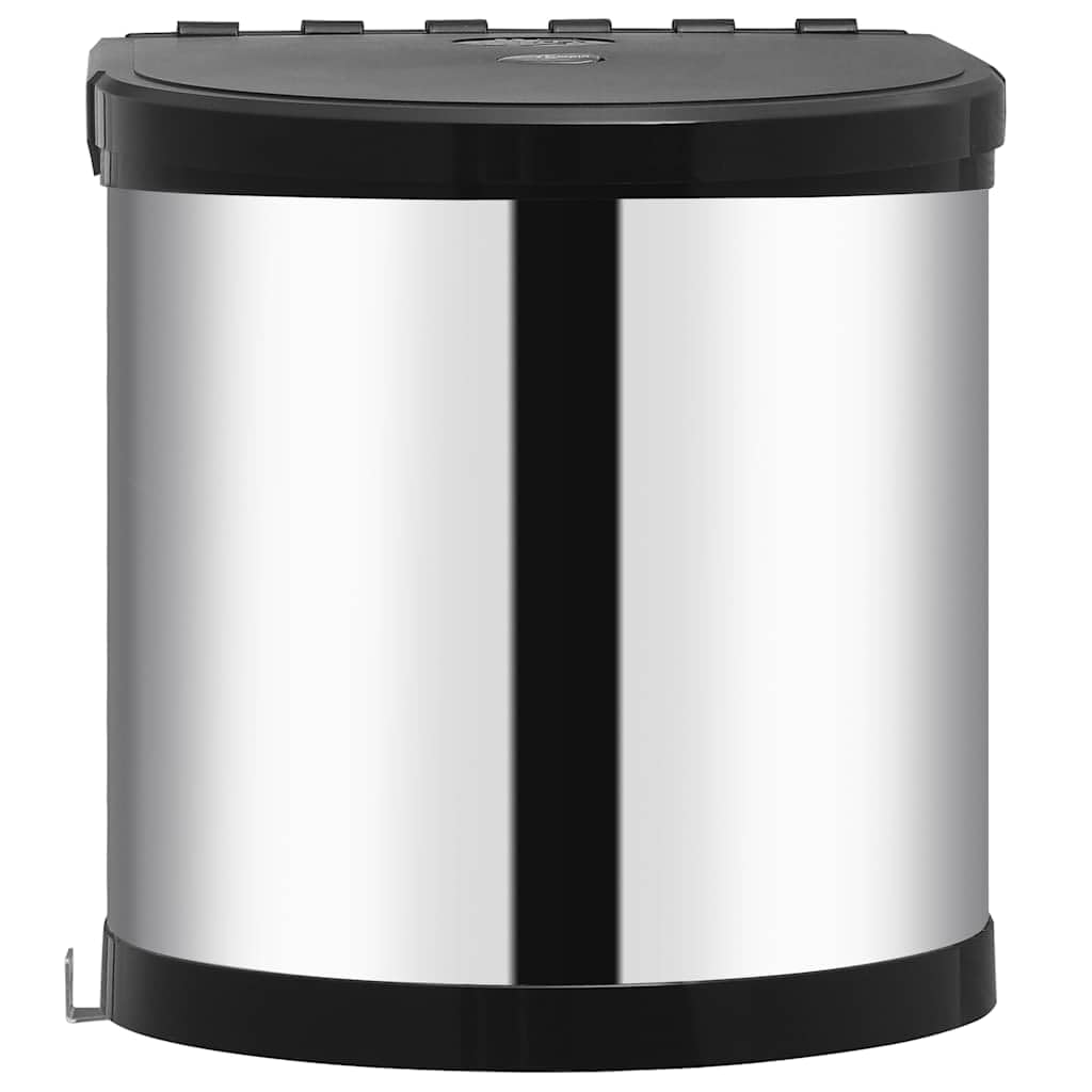 vidaXL Heim & Garten Einbau-Mülleimer 8 L schwarz Edelstahl