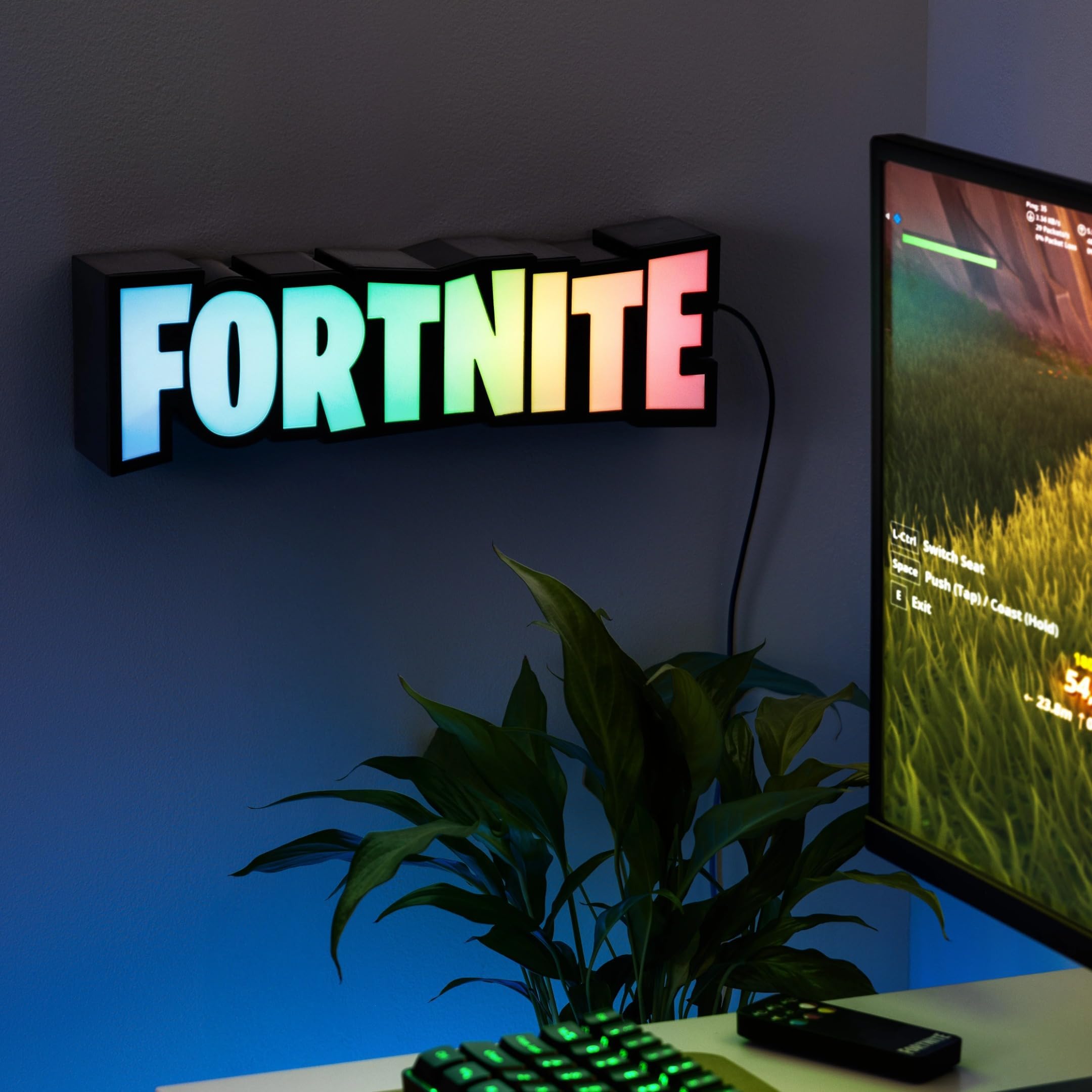 Paladone Fortnite RGB-Logo-Lampe Gaming-Lampe 32 cm mit Fernbedienung