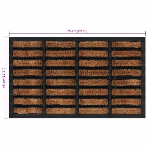 vidaXL Heim & Garten Fußmatte 45x75 cm rechteckig Kokos rutschfest
