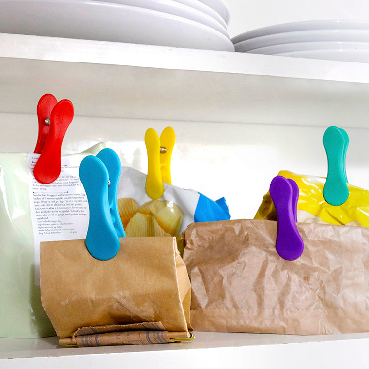 Kikkerland Kitchen Rainbow Tütenclips 8er Set bunt