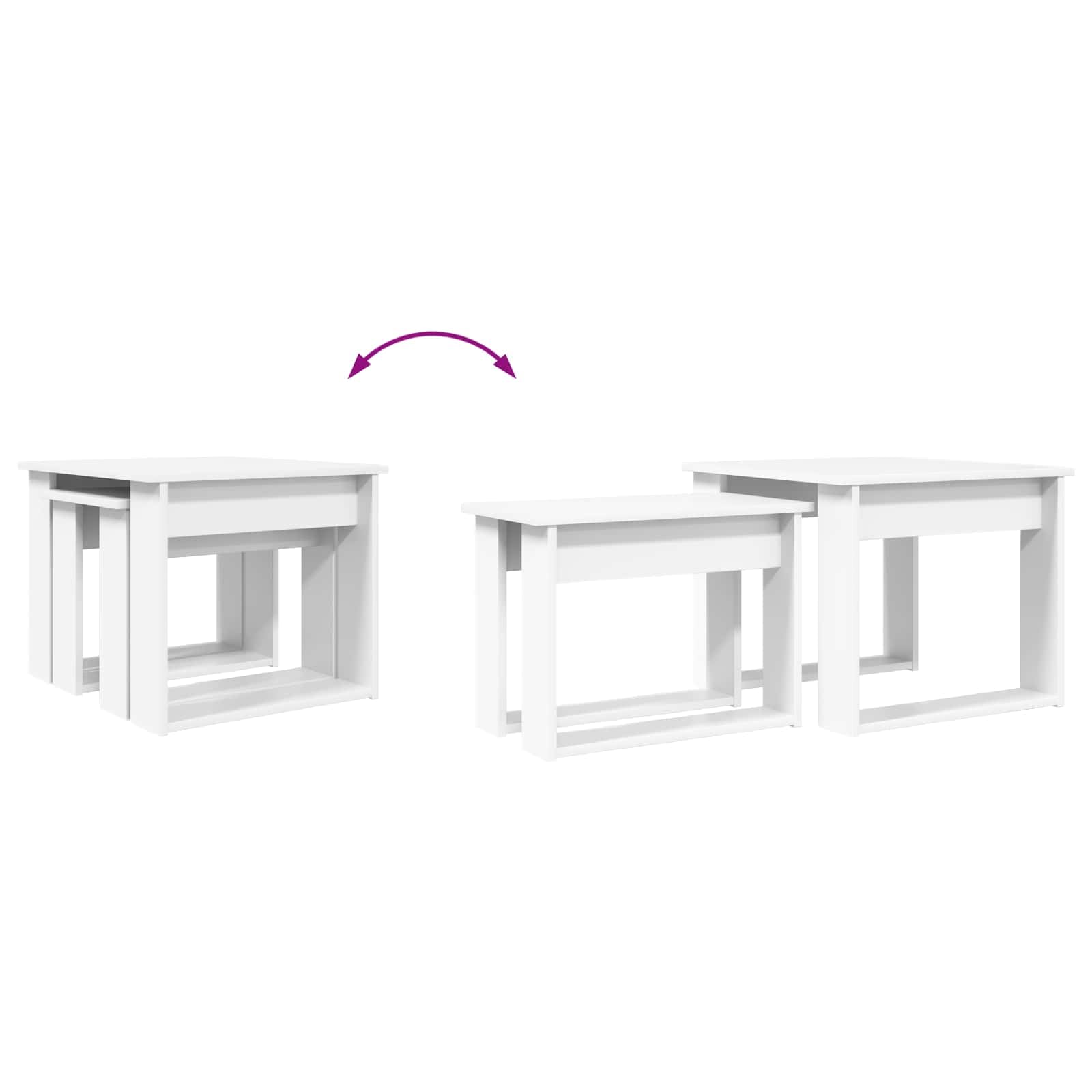 vidaXL Heim & Garten Couchtisch Set 2-tlg Weiß Holzwerkstoff